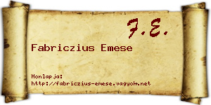Fabriczius Emese névjegykártya