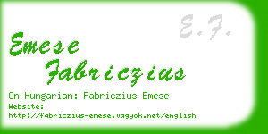 emese fabriczius business card